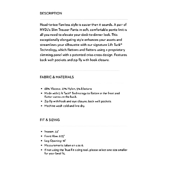 NYDJ Lift & Tuck technology StitchFix Straight leg Trousers in Charcoal - Picture 5 of 8